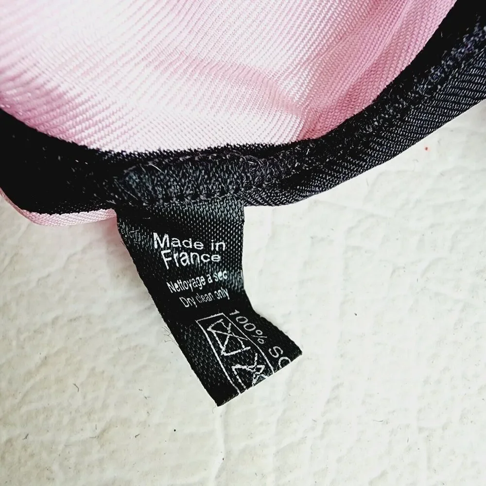 Boucheron Women's 100% Silk Pink/Black Watch Band Strap Made In France 9" - Picture 9 of 11